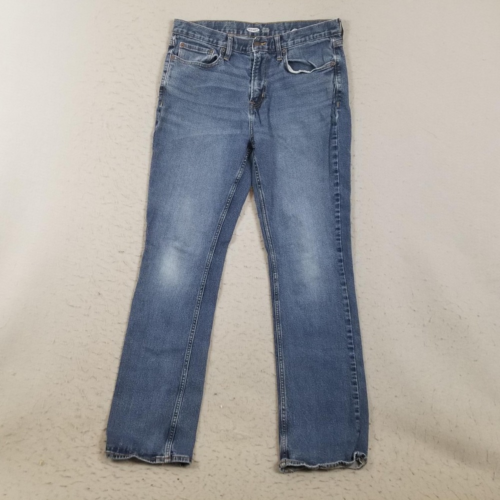 Old Navy Boot-Cut Built-In Flex Jeans Mens 34x32 Blue Medium Wash Stretch‎ Denim
